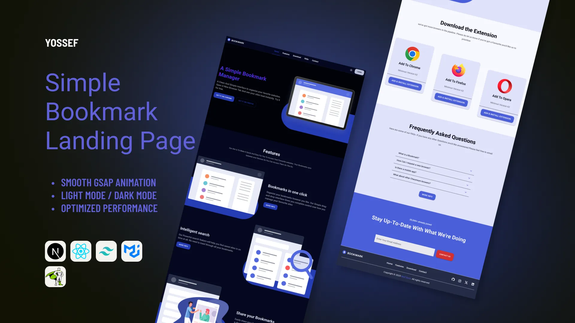 Bookmark Manager — modern landing page preview