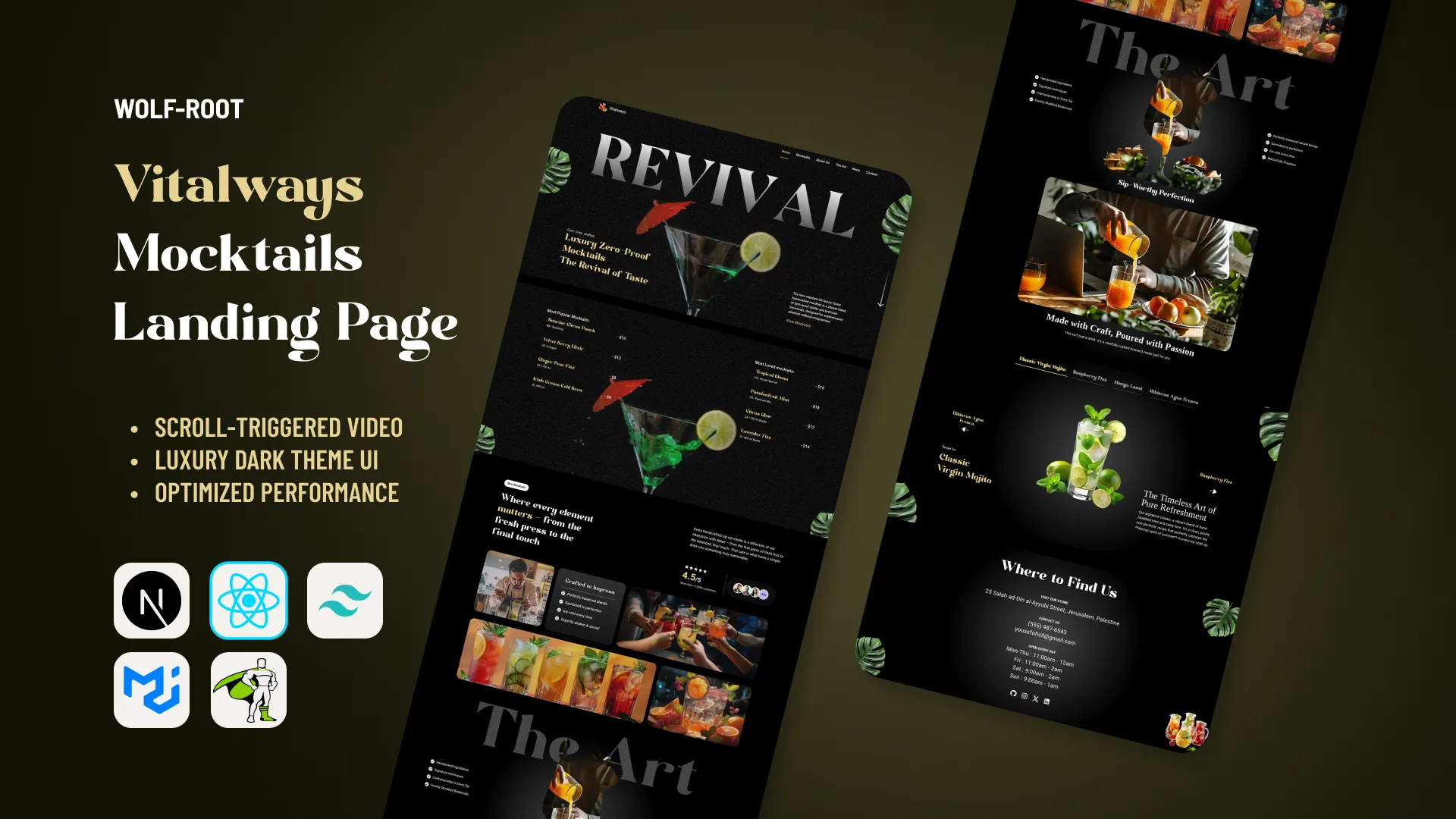 Vitalways — luxury mocktail brand website preview